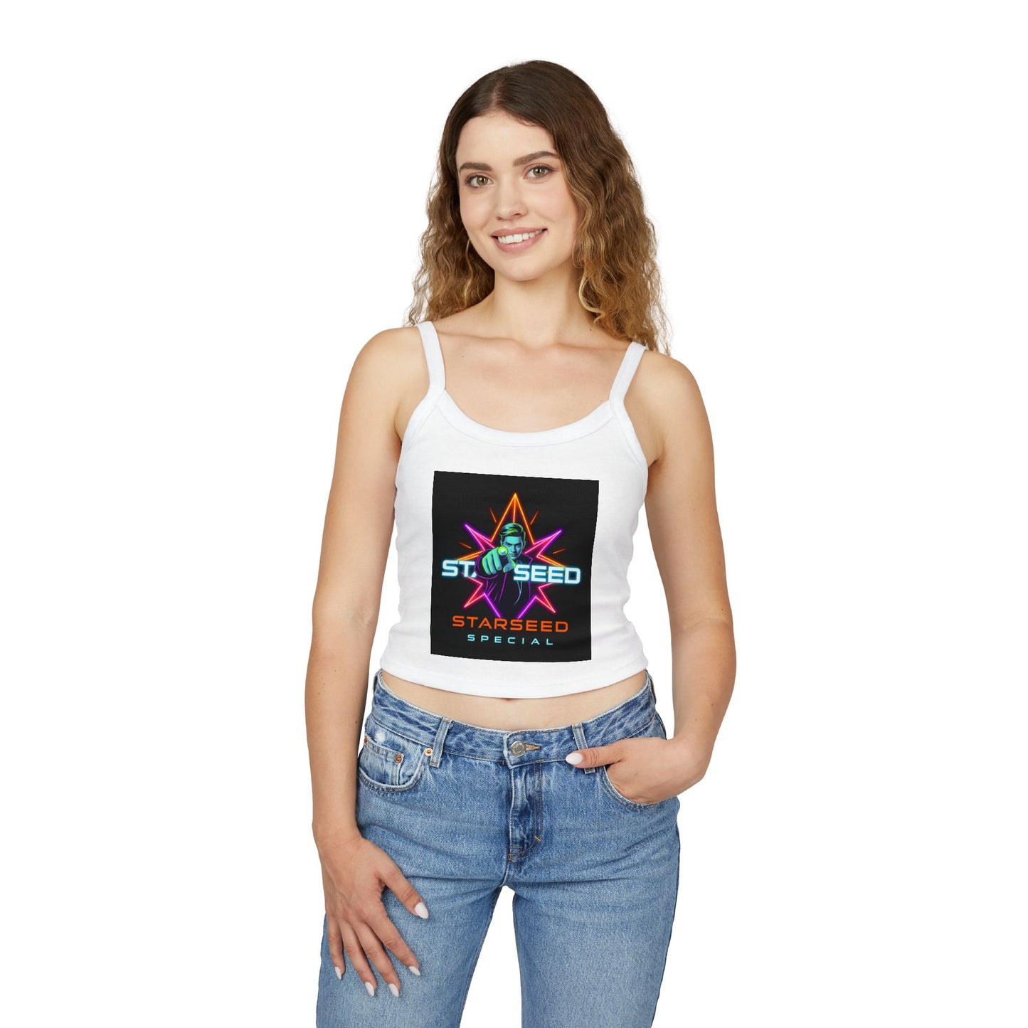 Starseed Graphic Tank Top, Women's Spaghetti Strap Top, Boho Style, Festival Attire, Summer Fashion, Gift for Her