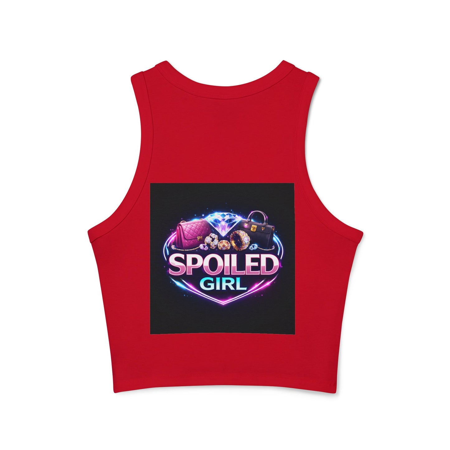 Women's Racer Tank — LuxeQueen "Spoiled Girl" Neon Graphic