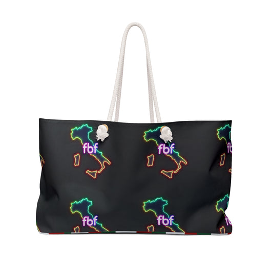 Neon Italy Weekender Bag, Travel Tote, Lightweight Overnight Bag, Colorful Weekender, Summer Getaway Essentials