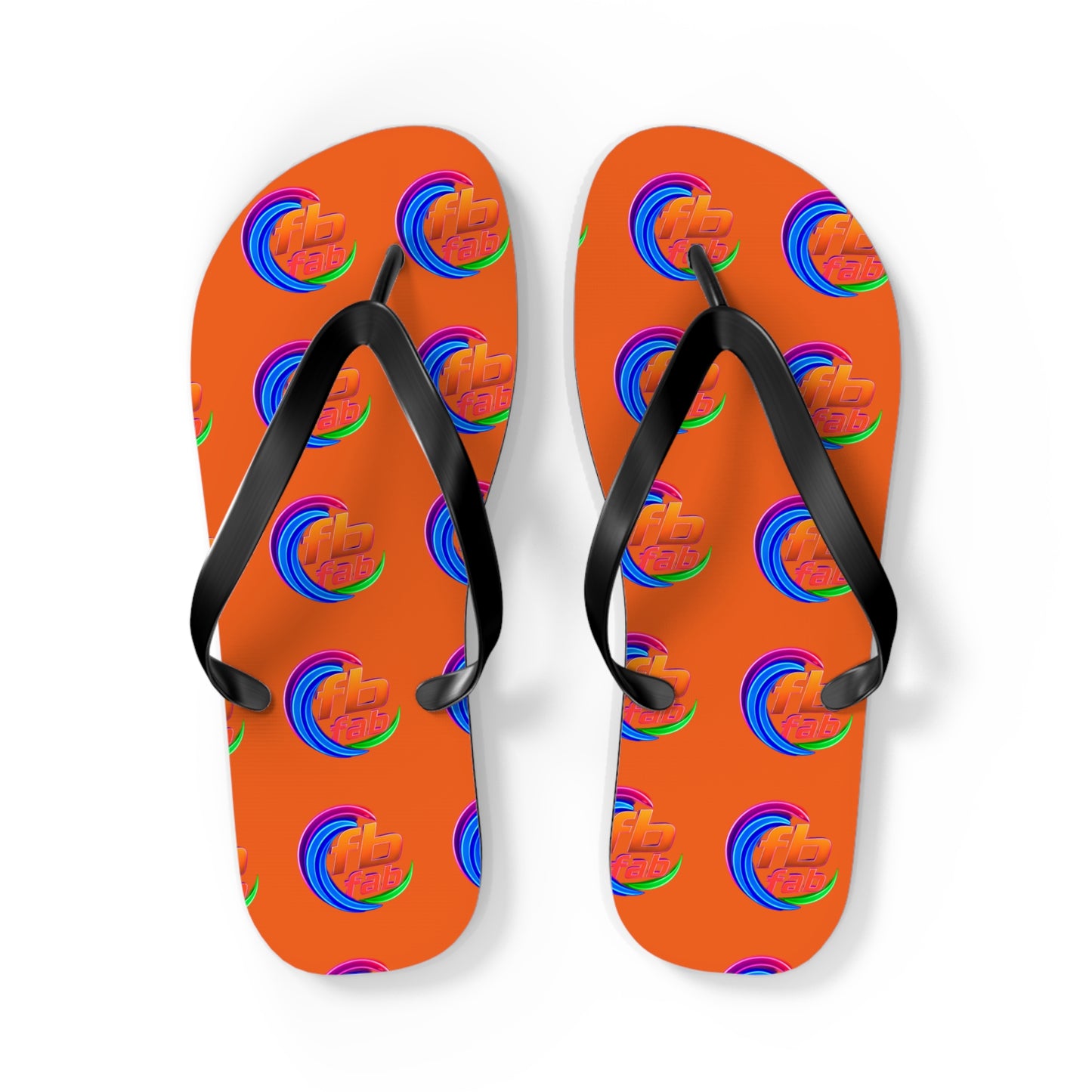 Tropical Abstract Flip Flops — Bright Orange Sunset Beach Sandals