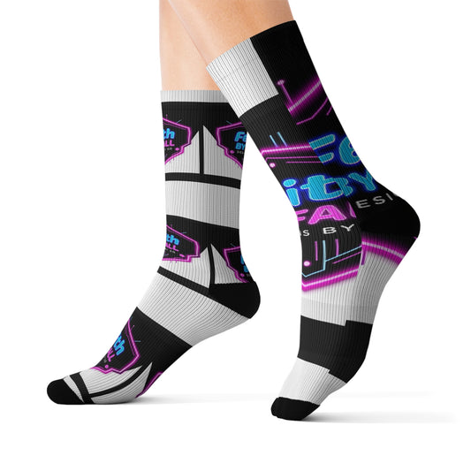 Neon Faith Sublimation Socks | Unique Gift for Faith Enthusiasts | Stylish Feetwear for Everyday Wear, Casual Outfits, and Celebrations