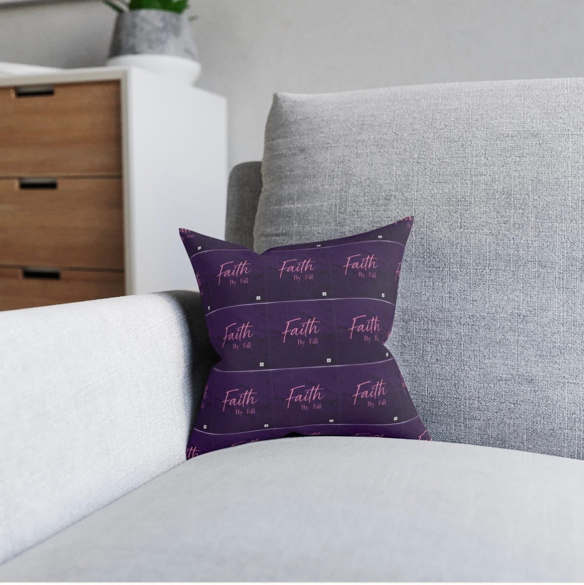 FBF Square Pillow - 'Faith' Design for Cozy Living Spaces