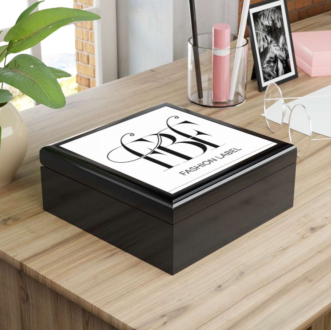 Elegant Jewelry Box with Fashion Label Design, Accessories Organizer, Gift for Her, Bridal Shower Gift, Home Decor