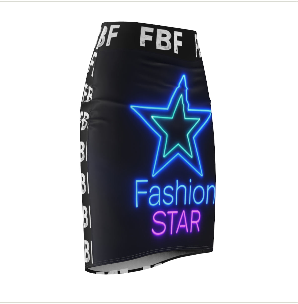 Neon Fashion Star Pencil Skirt - Trendy Women's AOP Skirt for Parties, Nights Out, Casual Wear, Gifts