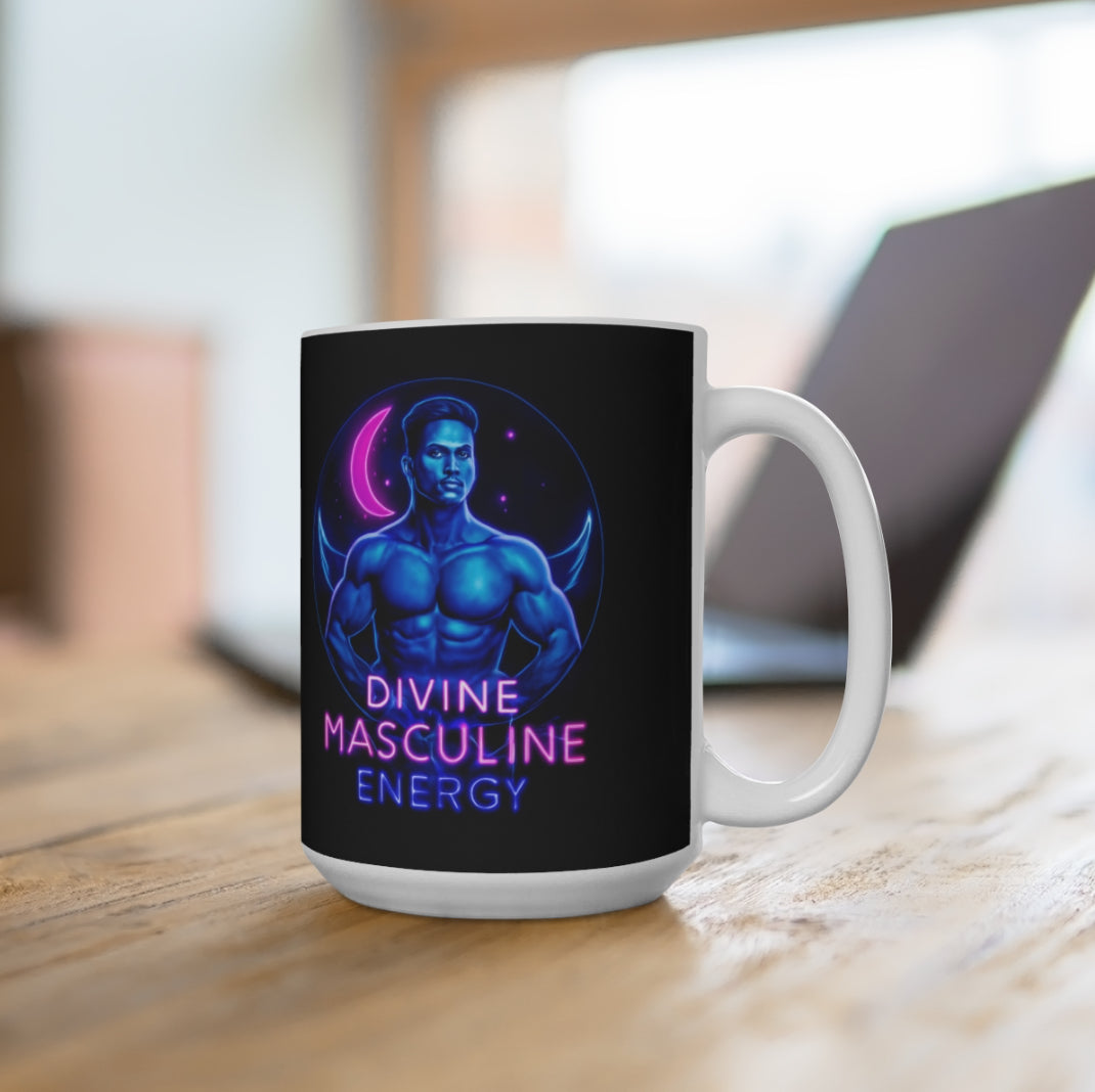 Cosmic Masculine Energy Mug, Bold Coffee Cup, Astrology Gift, Empowerment Drinkware, Birthday Mug, Spirituality Decor