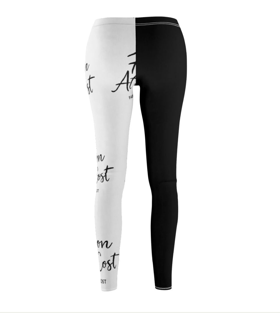 Chic Black and White Leggings, Stylish Workout Pants, Fashion At All, Casual Athleisure, Trendy Fitness Wear, Daily Comfort Leggings