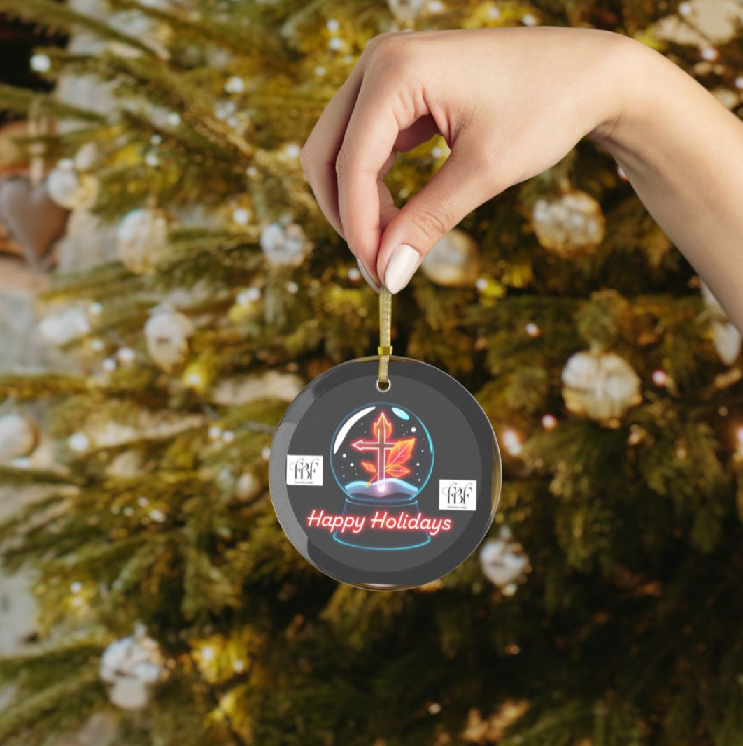 Happy Holidays Glass Ornaments, Seasonal Decor, Christmas Tree Decorations, Festive Gifts, Winter Wonderland Ornaments