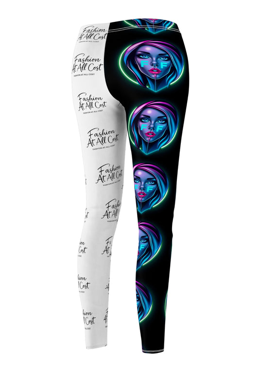 Trendy Women's Cut & Sew Leggings, Artistic Fashion Leggings, AOP Leggings, Unique Design Activewear, Stylish Comfort Pants