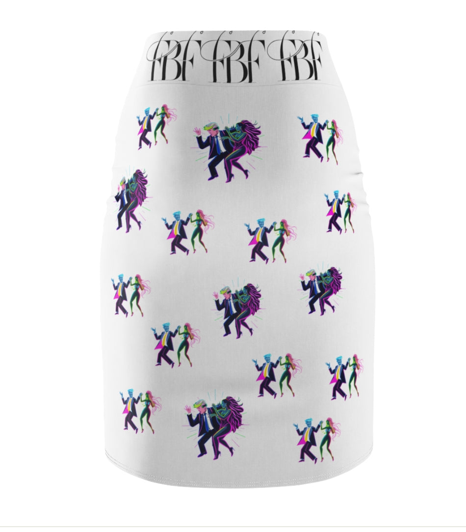 Stylish Dance-Themed Women's Pencil Skirt, Trendy Skirt for Parties, Night Out, Dance Lovers, Gift for Her, Unique Fashion Statement