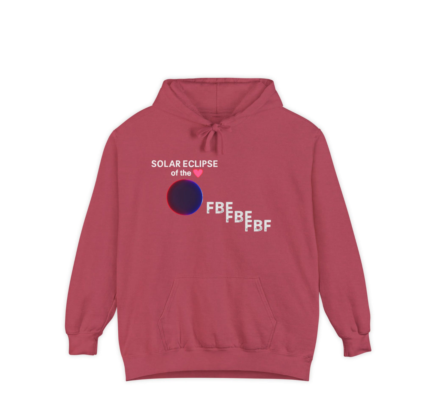 Unisex Garment-Dyed Hoodie with 'FBF' Design | Cozy Sweatshirt for Everyday Wear, Unique Gift for Friends, Stylish Casual Wear in Crimson