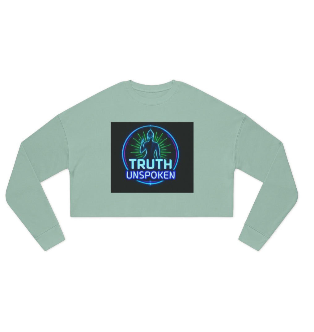 Cropped Sweatshirt with 'Truth Unspoken' and 'Iconic' Design, Trendy Women's Apparel, Gift for Fashion Lovers, Casual Style, Perfect [...]