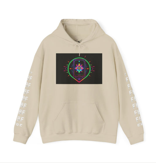 Colorful Geometric Design Hoodie, Unisex Heavy Blend Sweatshirt, Cozy Fashion, Trendy Streetwear, Gift for Him/Her, Unique Style