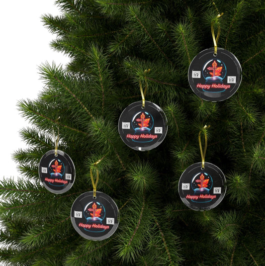 Happy Holidays Glass Ornaments, Seasonal Decor, Christmas Tree Decorations, Festive Gifts, Winter Wonderland Ornaments