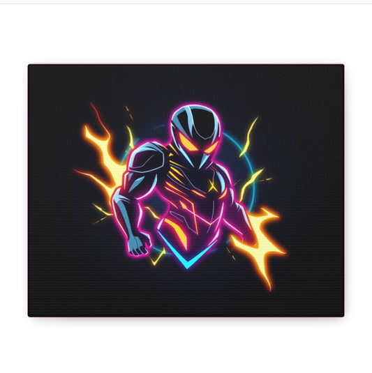 Vibrant Hero Canvas Art, Colorful Wall Decor, Gift for Gamers, Kids Room Decoration, Superhero Art Print, Energizing Home Accent