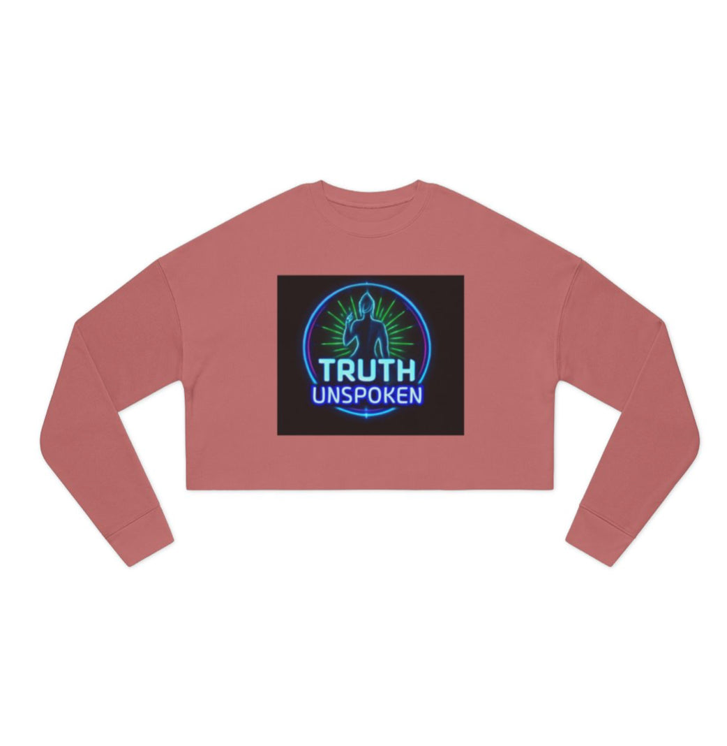 Cropped Sweatshirt with 'Truth Unspoken' and 'Iconic' Design, Trendy Women's Apparel, Gift for Fashion Lovers, Casual Style, Perfect [...]