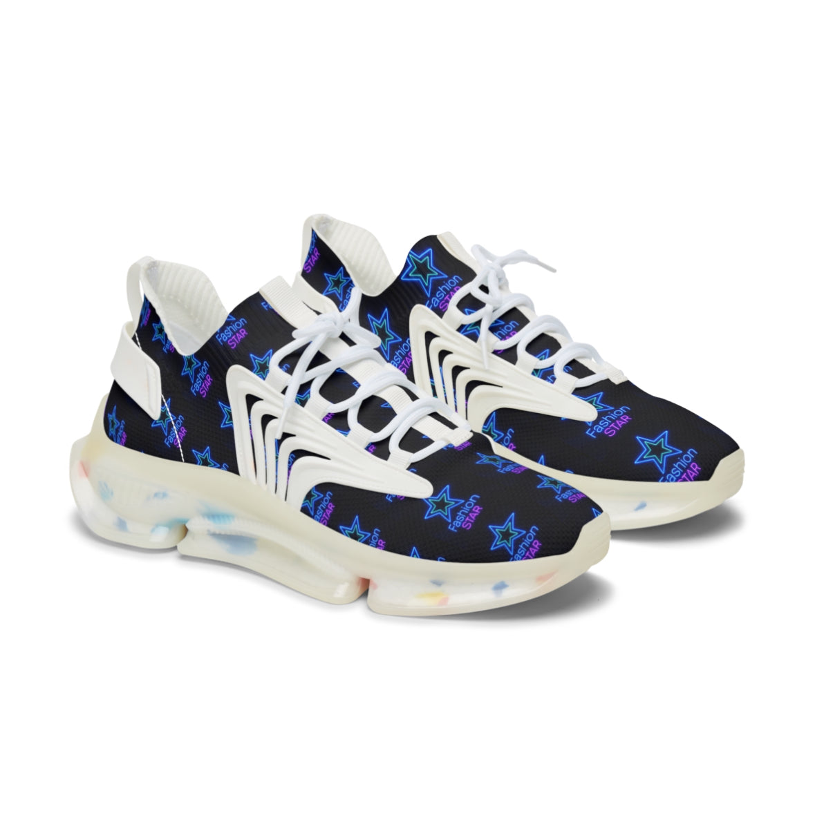 Stylish Women's Mesh Sneakers - Sporty Star Print, Casual Fitness Shoes, Trendy Footwear for Everyday Wear, Perfect for Workout & Leisure