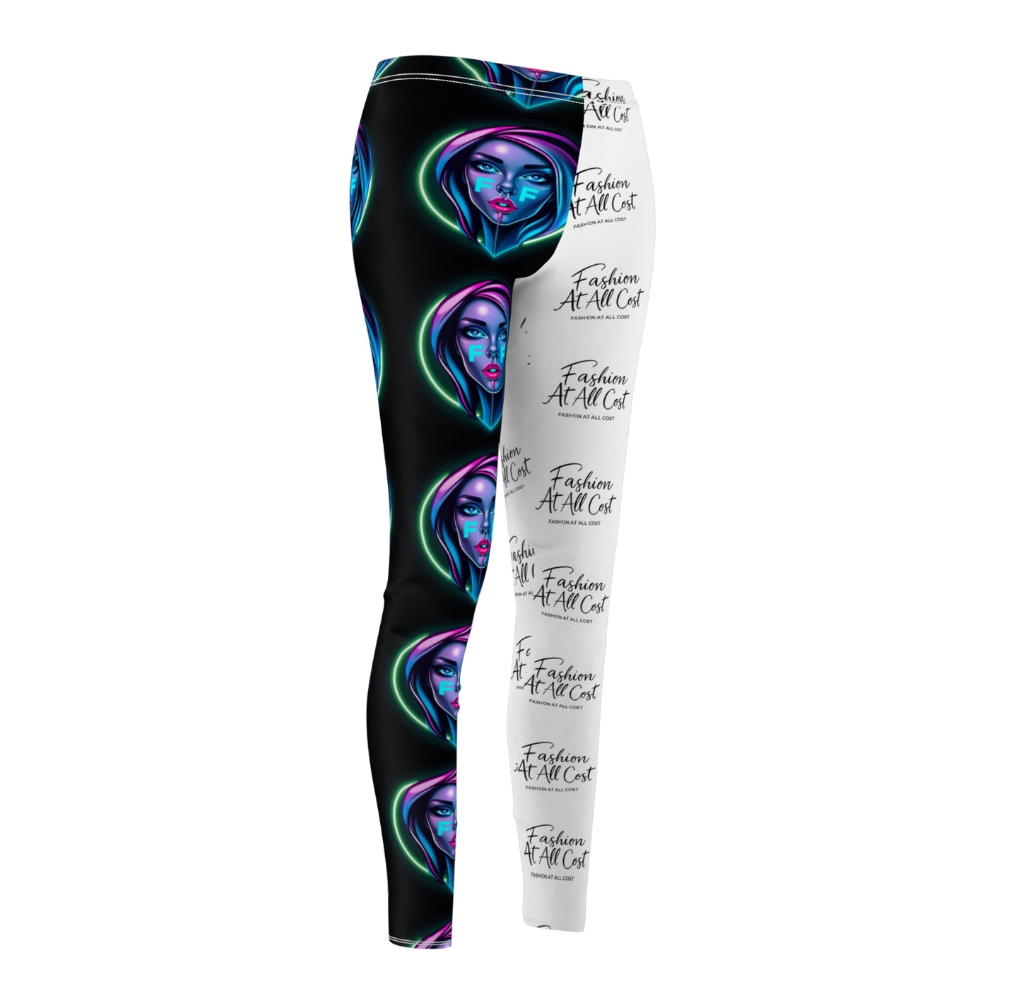 Trendy Women's Cut & Sew Leggings, Artistic Fashion Leggings, AOP Leggings, Unique Design Activewear, Stylish Comfort Pants