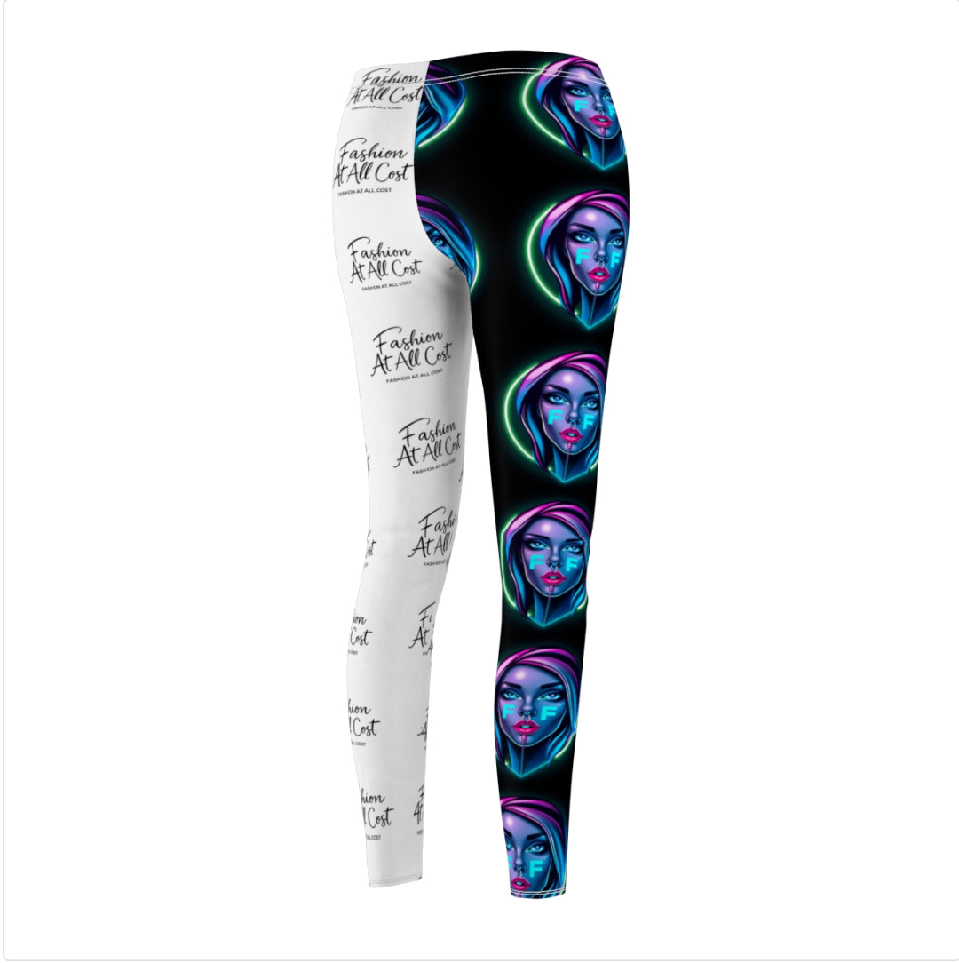 Trendy Women's Cut & Sew Leggings, Artistic Fashion Leggings, AOP Leggings, Unique Design Activewear, Stylish Comfort Pants