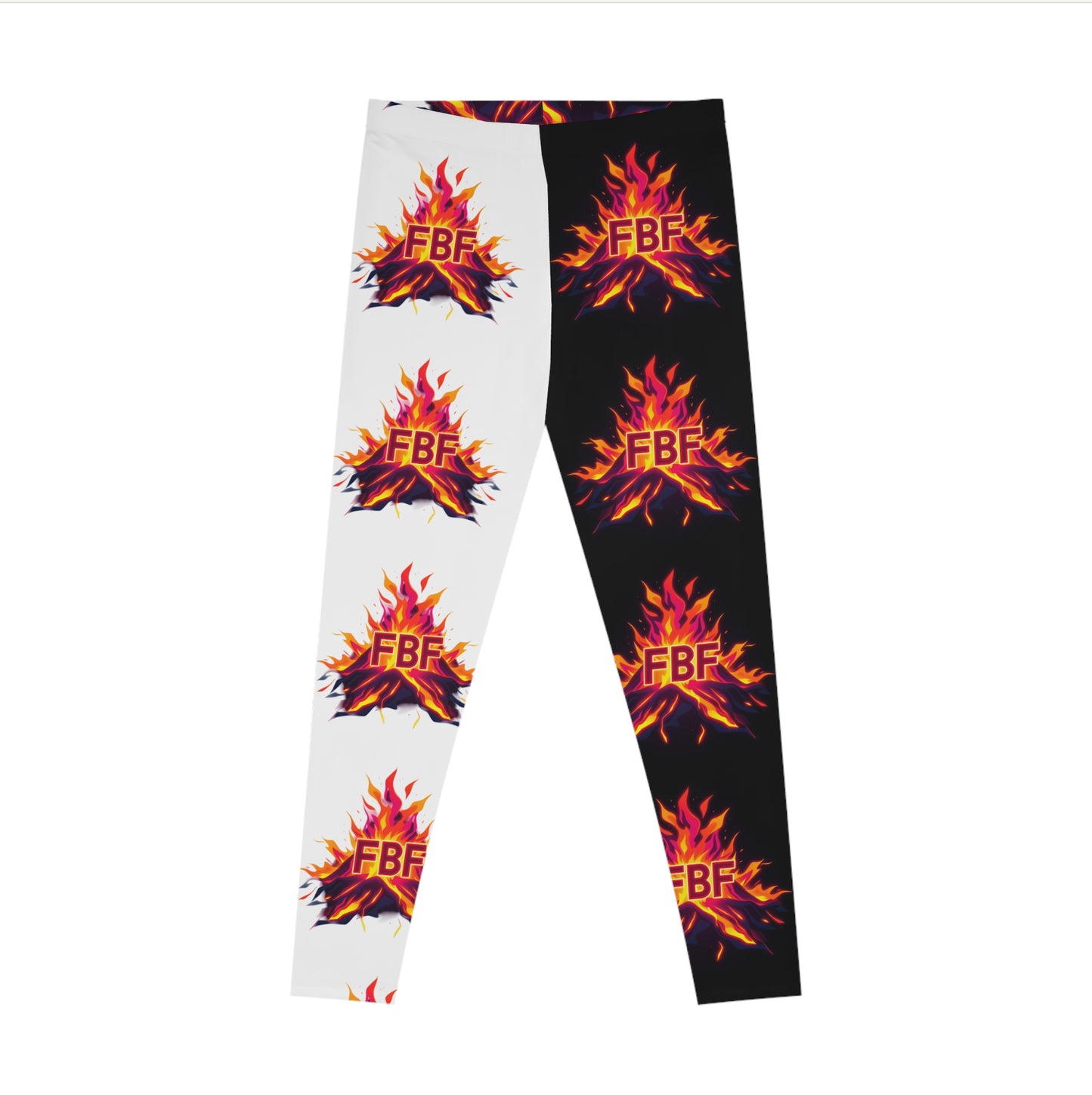 Vibrant Fire Print Leggings, AOP Yoga Pants, Festival Fashion, Bohemian Activewear, Comfortable Workout Gear, Gifts for Her