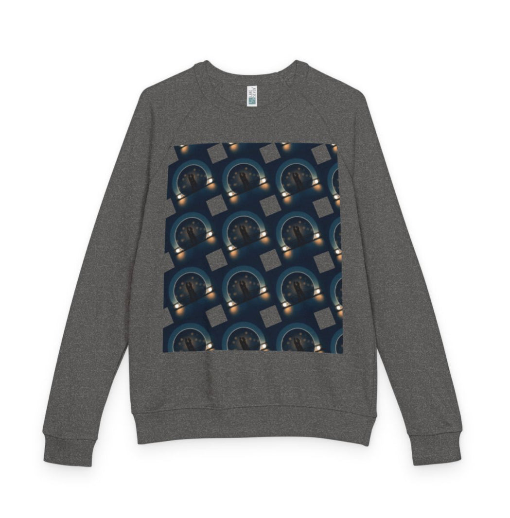 Romantic Graphic Raglan Crewneck Sweatshirt- Heather Grey