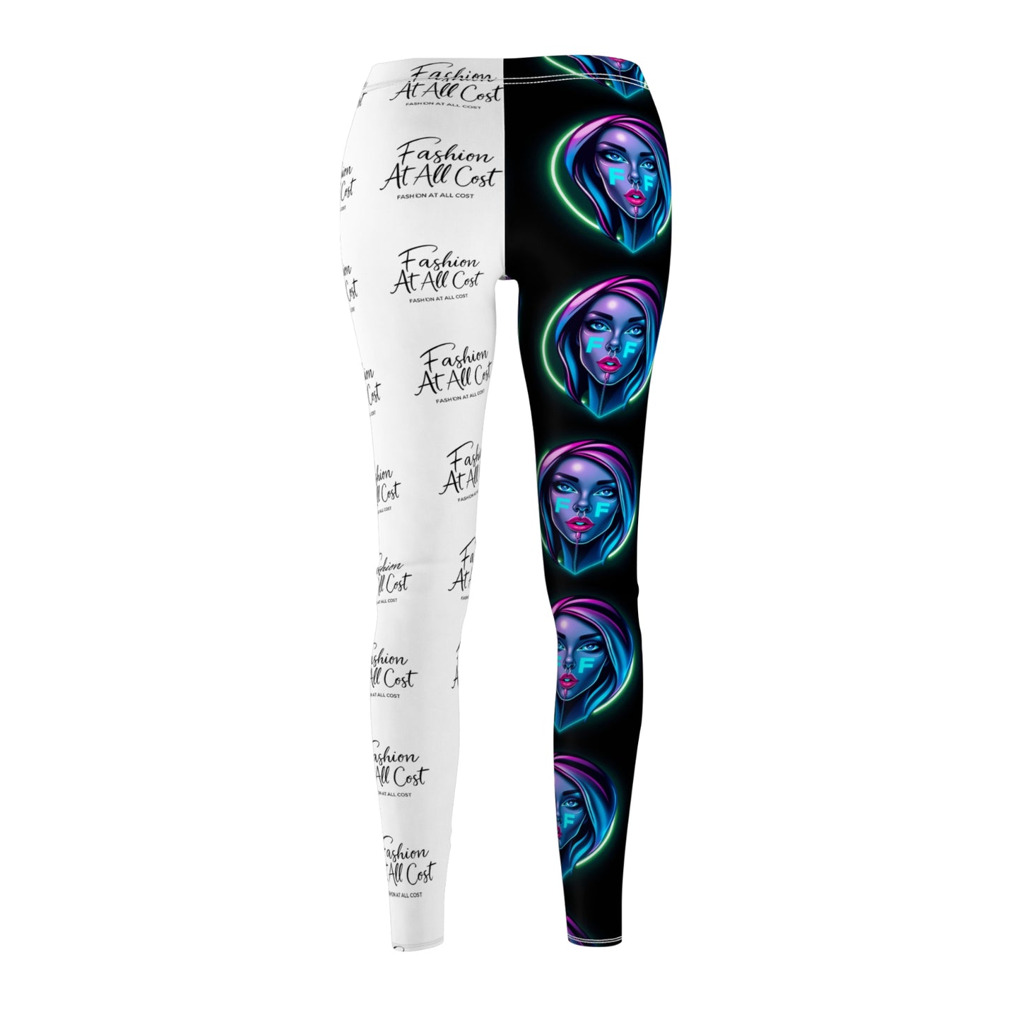 Trendy Women's Cut & Sew Leggings, Artistic Fashion Leggings, AOP Leggings, Unique Design Activewear, Stylish Comfort Pants