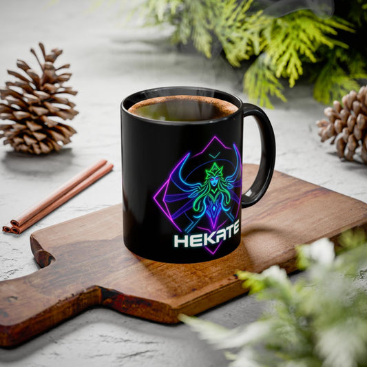 Colorful Hekate Mug for Witchy Vibes, Unique Witchcraft Gift, Home Decor for Magick Lovers, Coffee & Tea Mug, Neon Goddess Cup