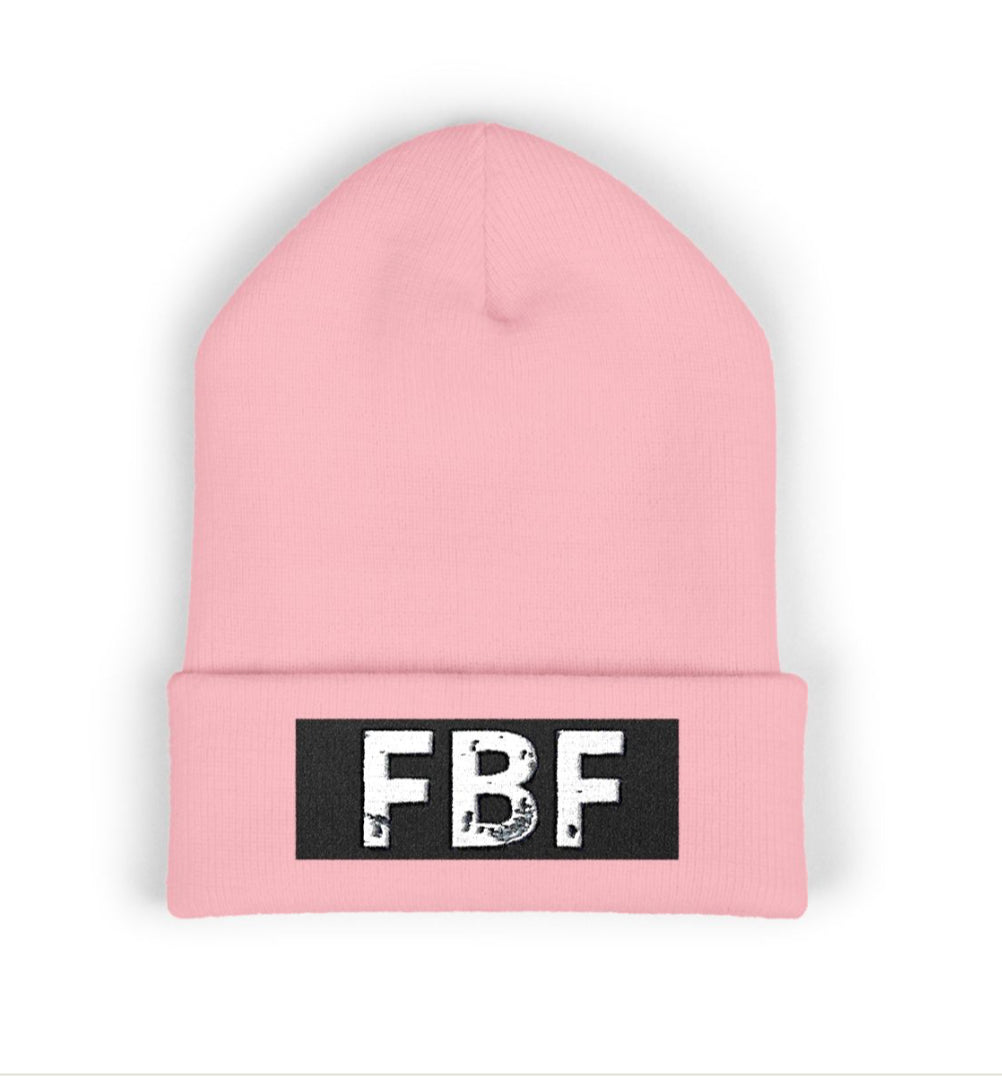 FBF Classic Cuffed Beanie, Embroidered Winter Hat, Cozy Knit Beanie for Men and Women, Fashion Accessory, Gift for Friends