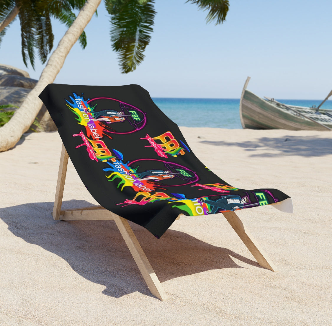 Colorful Beach Towel with Trendy Fashion Design, Summer Accessory, Poolside Fun, Gift for Vacationers, Vibrant Towel for Beach Days
