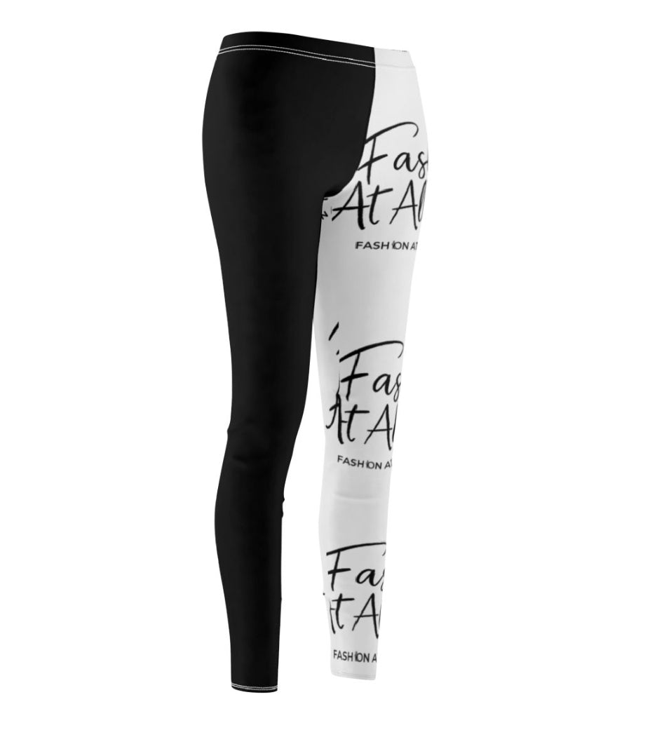 Chic Black and White Leggings, Stylish Workout Pants, Fashion At All, Casual Athleisure, Trendy Fitness Wear, Daily Comfort Leggings