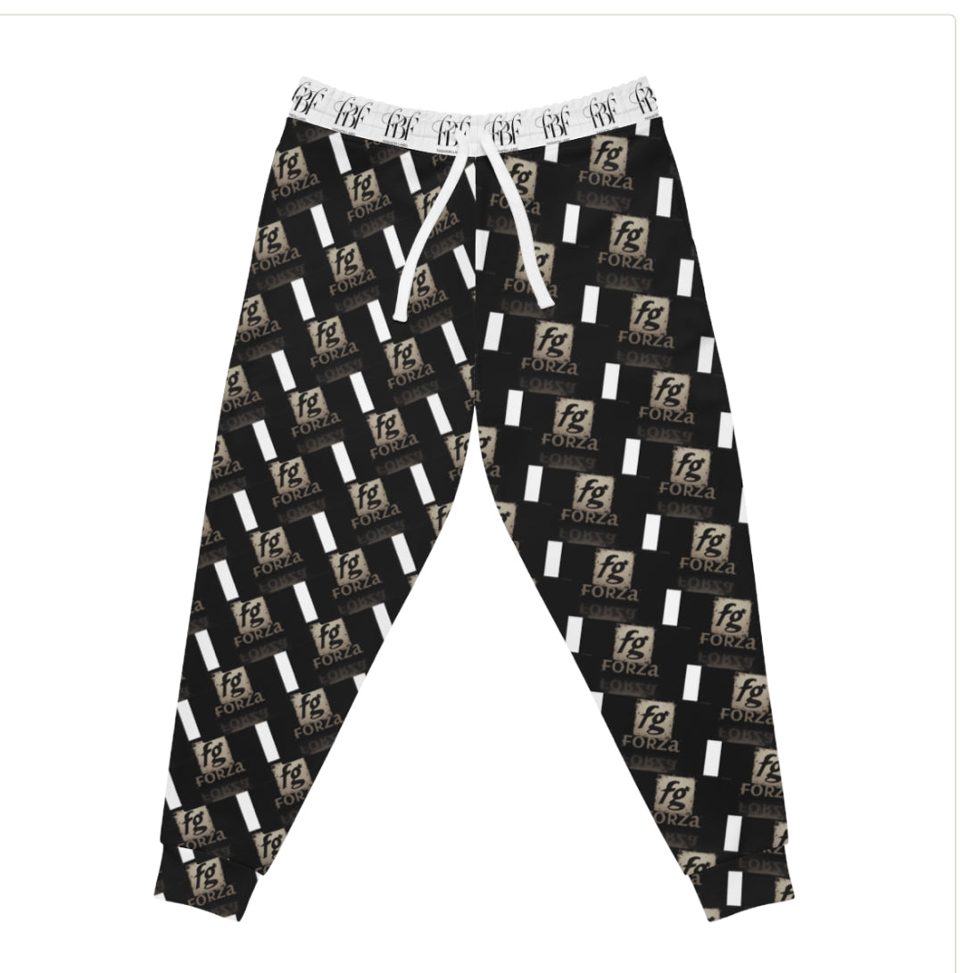 Trendy Athletic Joggers with Bold Graphic Print, Sportswear, Activewear, Street Style, Ca