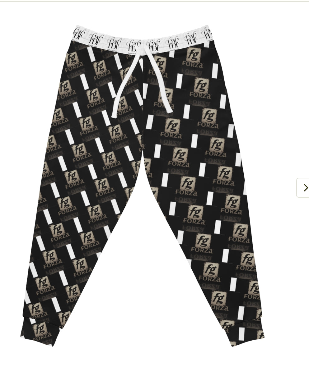 Trendy Athletic Joggers with Bold Graphic Print, Sportswear, Activewear, Street Style, Ca