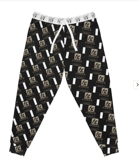 Trendy Athletic Joggers with Bold Graphic Print, Sportswear, Activewear, Street Style, Ca