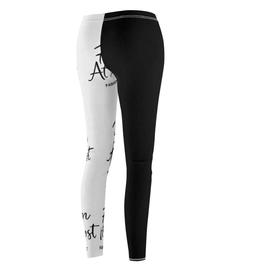 Chic Black and White Leggings, Stylish Workout Pants, Fashion At All, Casual Athleisure, Trendy Fitness Wear, Daily Comfort Leggings