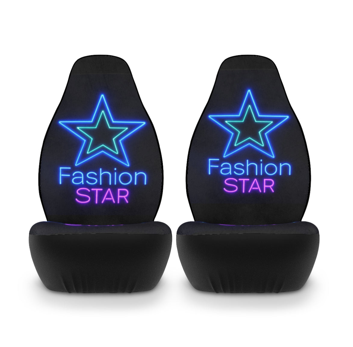 Neon Star Polyester Car Seat Covers, Fashionable Car Accessories, Trendy Seat Protectors, Gift for Car Lovers, Car Interior Decor