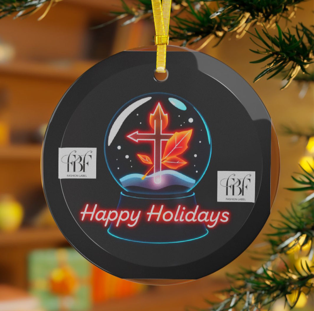 Happy Holidays Glass Ornaments, Seasonal Decor, Christmas Tree Decorations, Festive Gifts, Winter Wonderland Ornaments