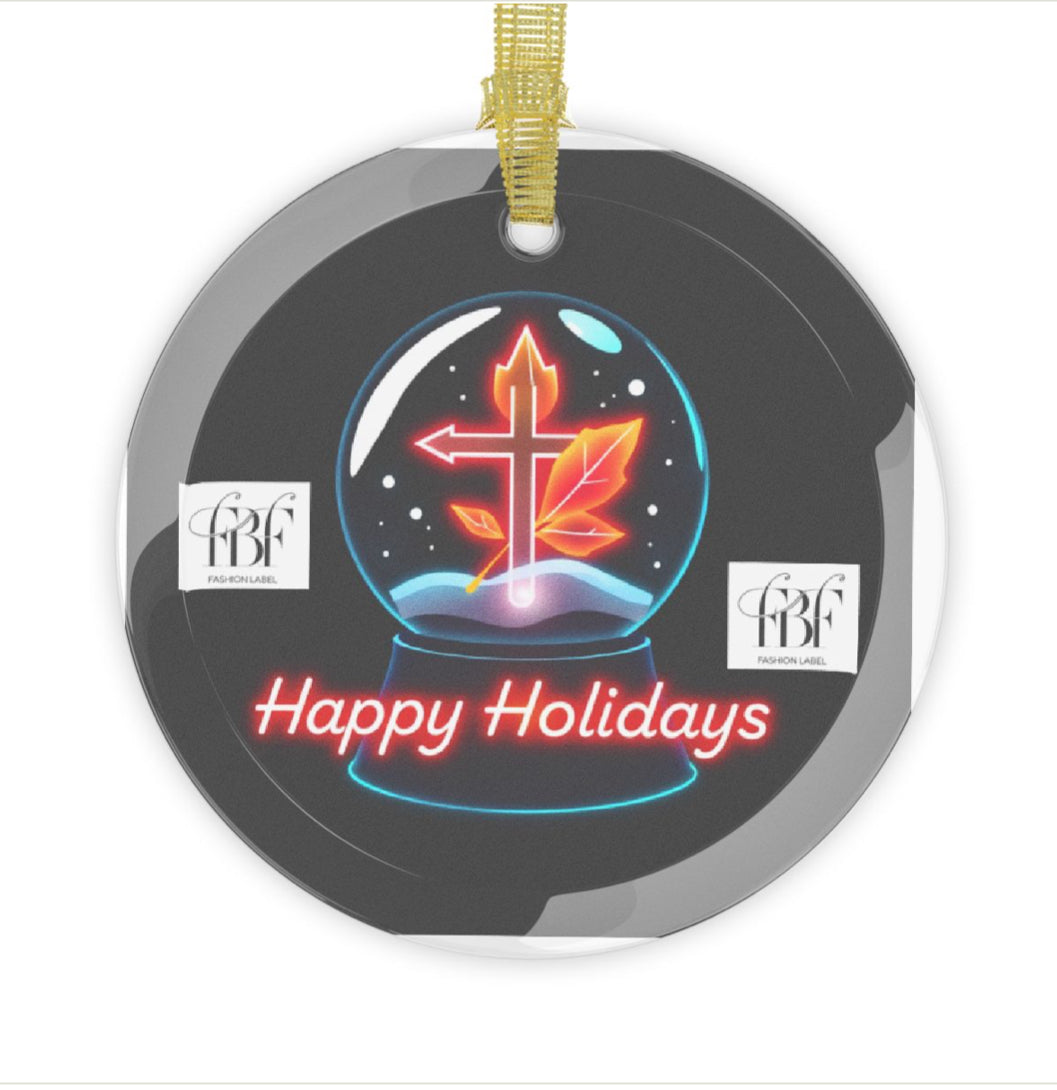 Happy Holidays Glass Ornaments, Seasonal Decor, Christmas Tree Decorations, Festive Gifts, Winter Wonderland Ornaments