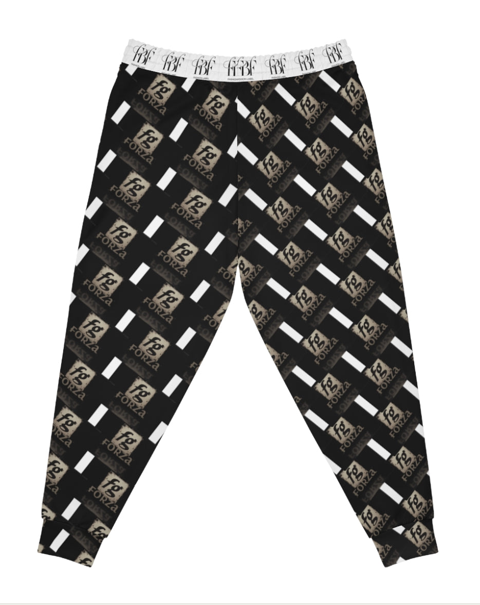 Trendy Athletic Joggers with Bold Graphic Print, Sportswear, Activewear, Street Style, Ca