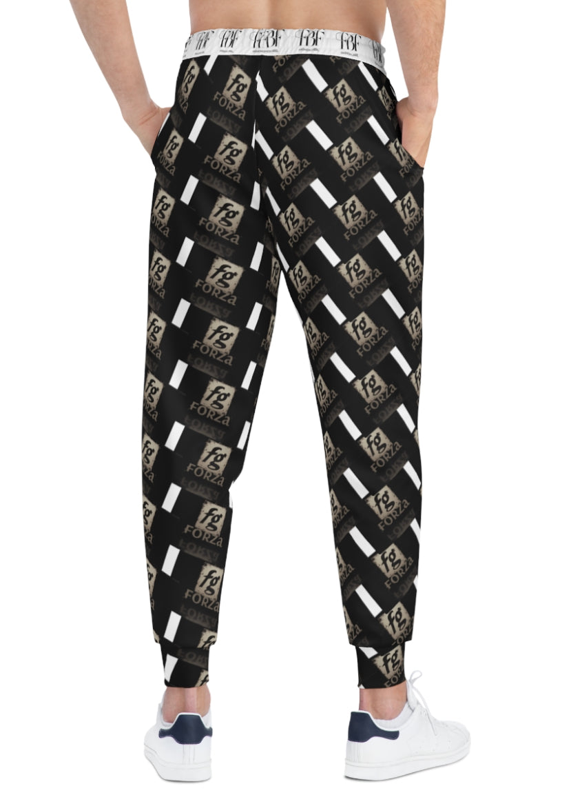 Trendy Athletic Joggers with Bold Graphic Print, Sportswear, Activewear, Street Style, Ca