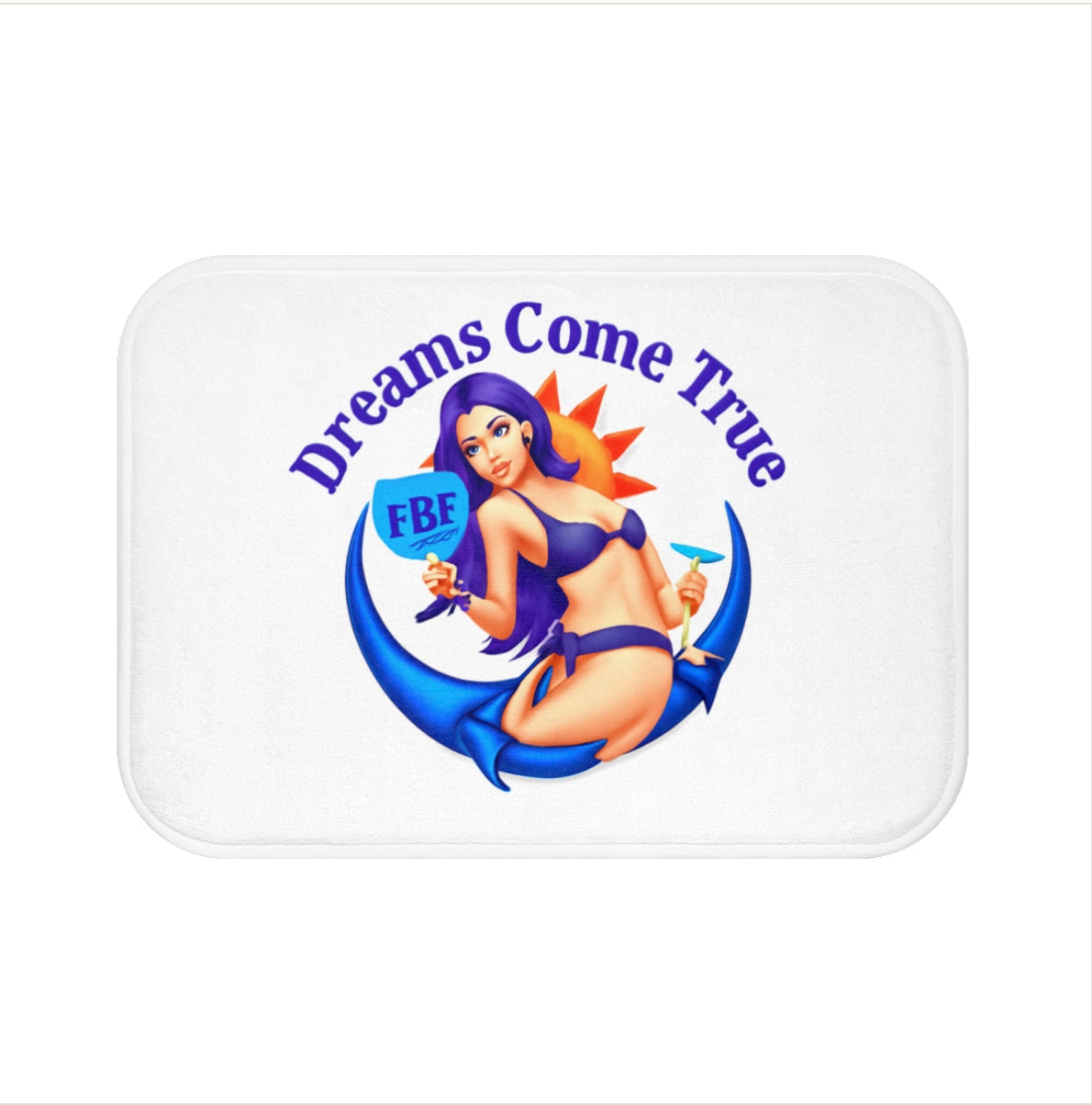 Dreams Come True Bath Mat - Relaxing Bathroom Decor, Nautical Vibe, Beach-Themed Gift, Summer Home Accessory, Mermaid Lovers