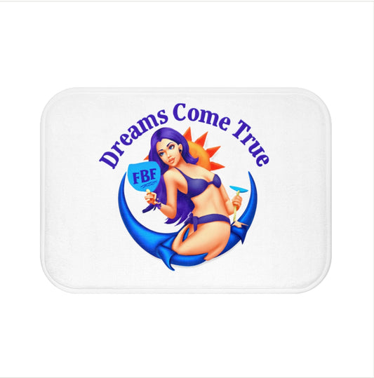 Dreams Come True Bath Mat - Relaxing Bathroom Decor, Nautical Vibe, Beach-Themed Gift, Summer Home Accessory, Mermaid Lovers