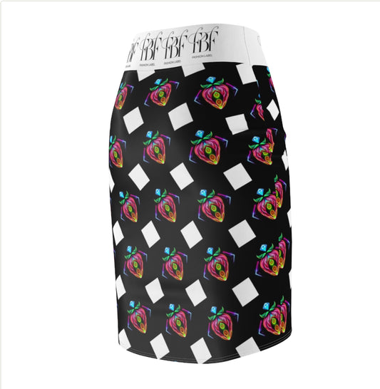 Vibrant Floral Pencil Skirt, Stylish Office Wear, Party Outfit, Trendy Women's Fashion, Fashion Gift, Spring Style