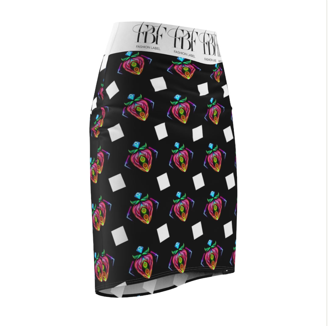 Vibrant Floral Pencil Skirt, Stylish Office Wear, Party Outfit, Trendy Women's Fashion, Fashion Gift, Spring Style